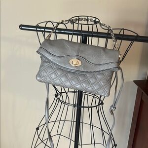 Elegant Gray Quilted Shoulder Bag